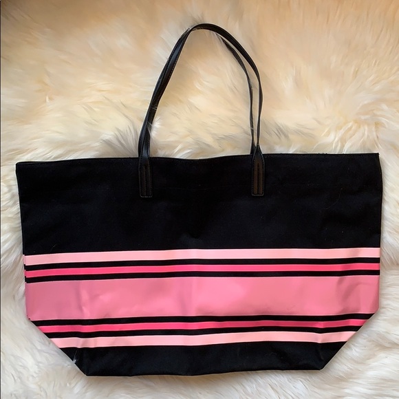 Victoria’s Secret Black/Pink Stripe Beach Bag - Picture 3 of 6